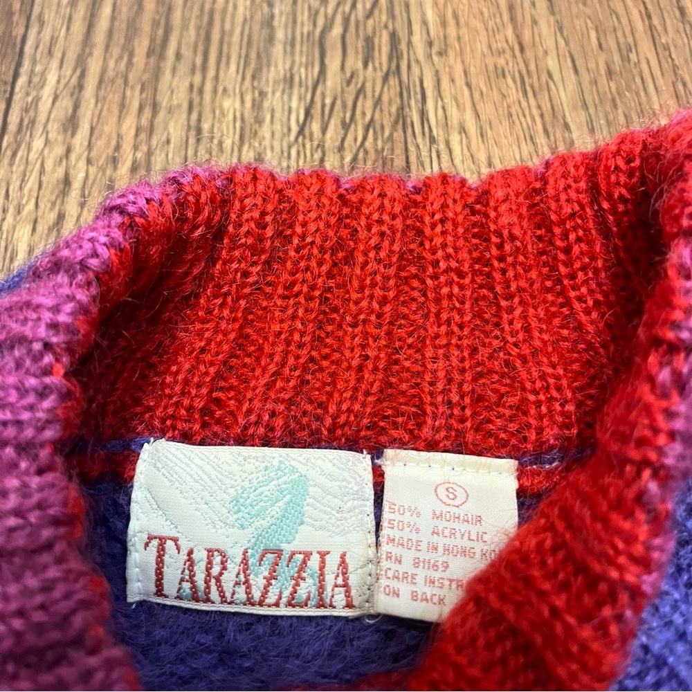 Vintage 80s TARAZZIA Mohair High Neck Sweater - Picture 2 of 7